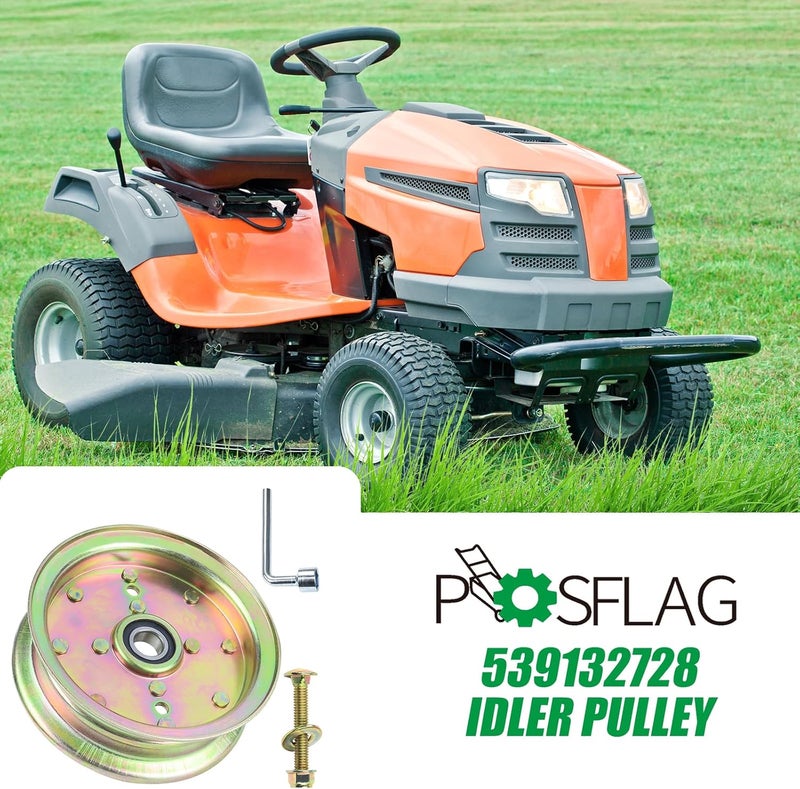 POSFLAG 589766102 Husqvarna Idler Pulley Replaces Husqvarna 539132728 Deck Idler Pulley, 539132728 Husqvarna Idler Pulley, 589766101, 539-132728, 539 13 27-28 for Husqvarna MZ61, RZ46I, MZ 52 Tractors - Image 2